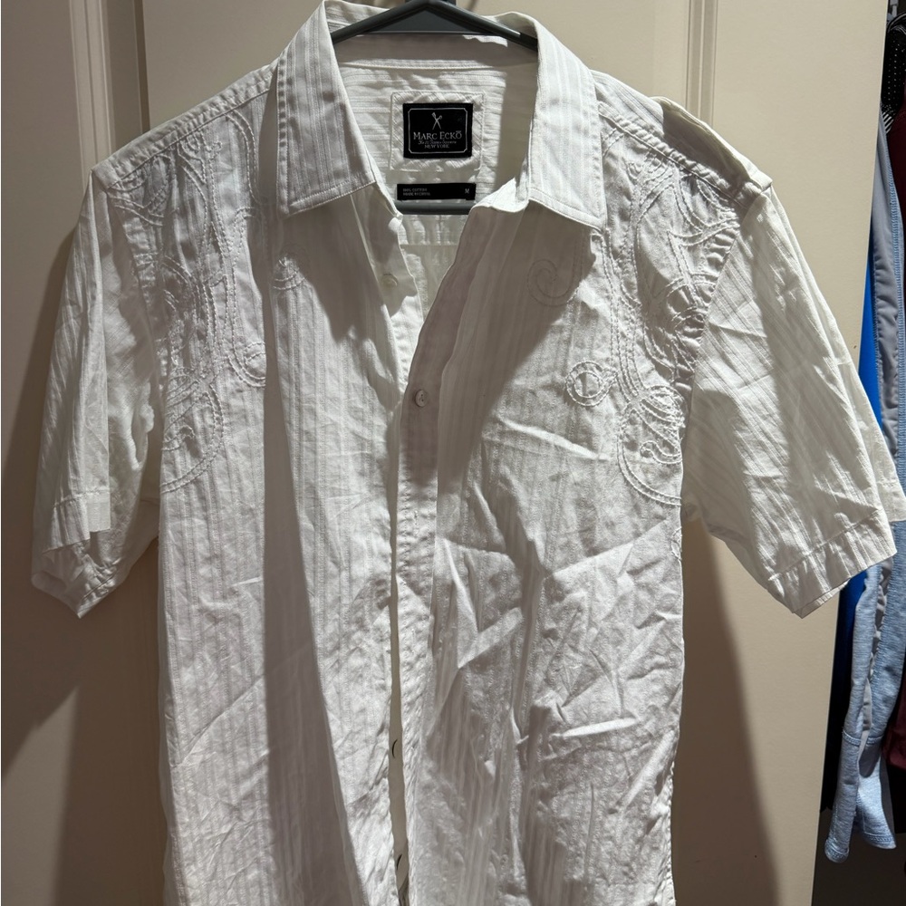 Prestige White Casual Button Down Shirt for Men